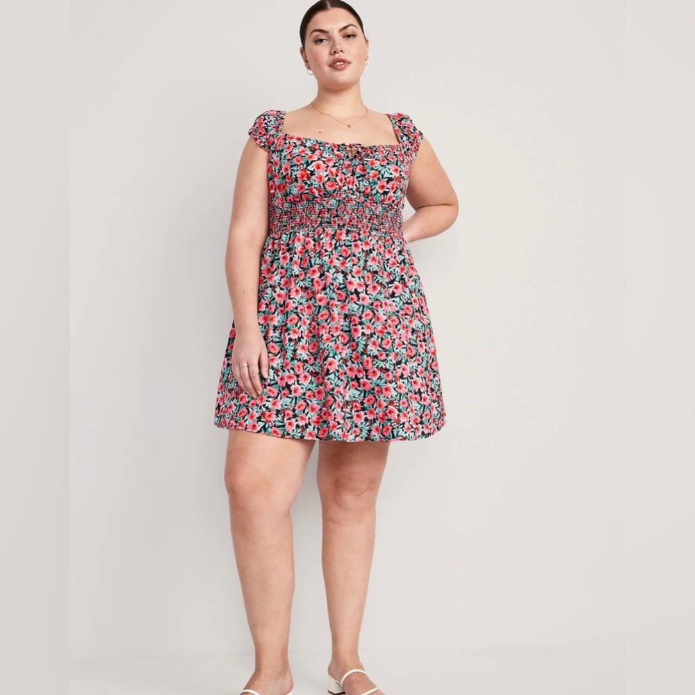 Old Navy Waist-Defined Floral Mini Dress XL